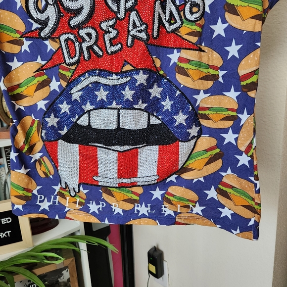 Philipp Plein 99 Cent Dreams American Hamburger Tshirt - Picture 2 of 11